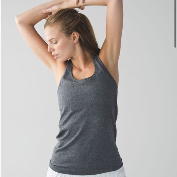 Lululemon Swiftly Tech Racerback Heathered Black 8 - Picture 2 of 5